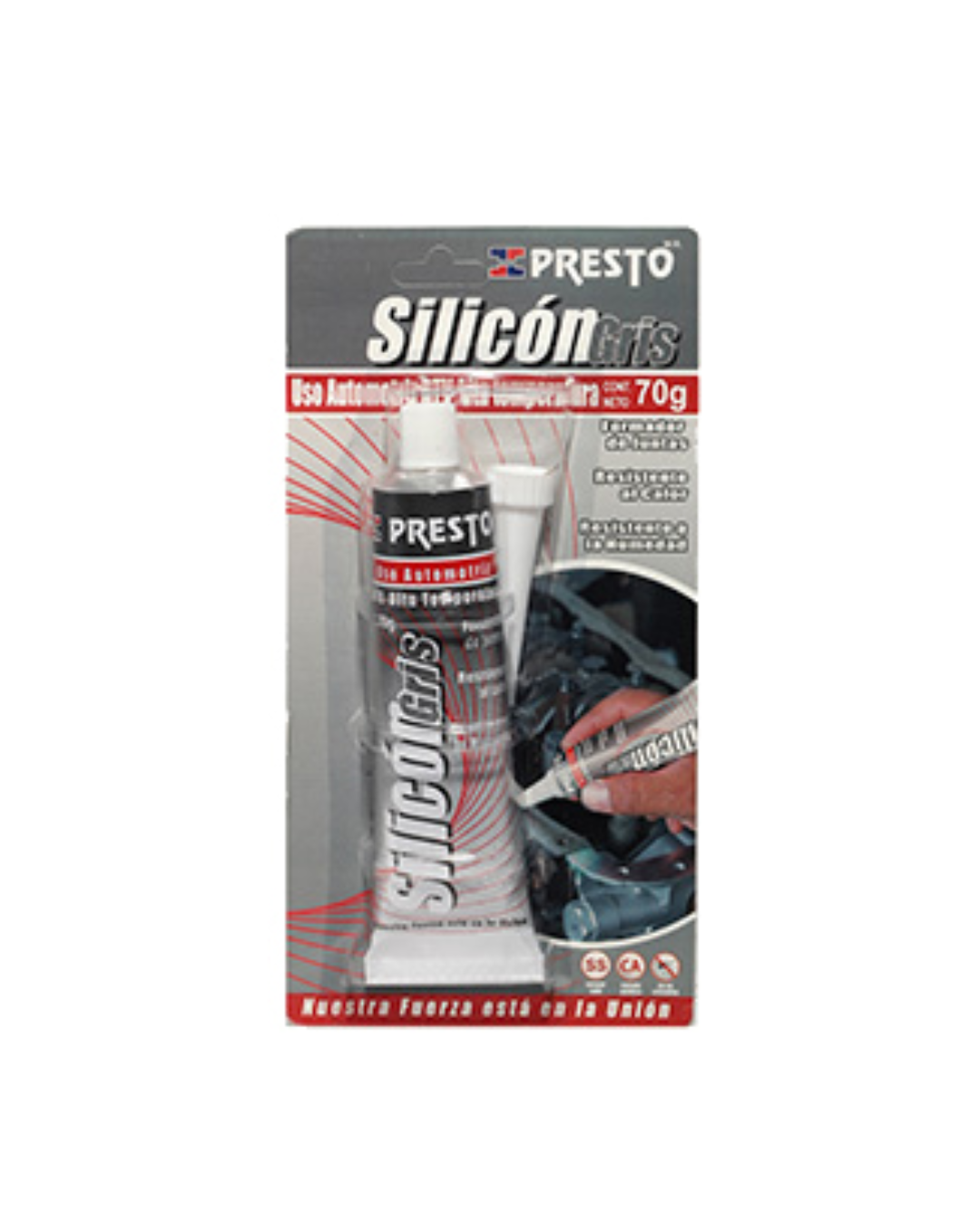 SILICON 4107 70GRS GRIS ALTA TEMPERATURA PRESTO (24)