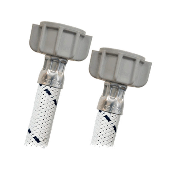 MANGUERA AGUA VLB-C16 40CM LAV/FREG VINILO BCO COFLEX(50)