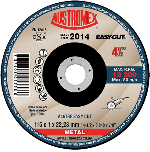 DISCO C-2014 CTE METAL 4 1/2"X3/64"X7/8" EASY-CUT (50)