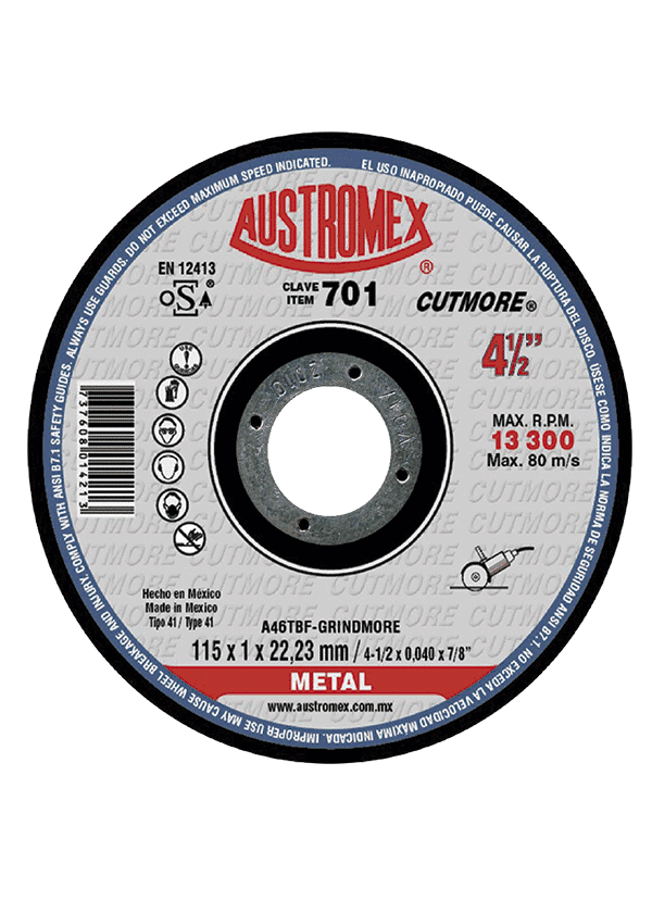 DISCO C-701 CTE METAL 4 1/2"X3/64X7/8" AUSTROMEX (50)