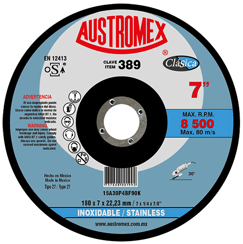 LIQ DISCO DE CUBO C-389 7X1/4 X 7/8ALTO RENDIMIENTO AUSTROMX