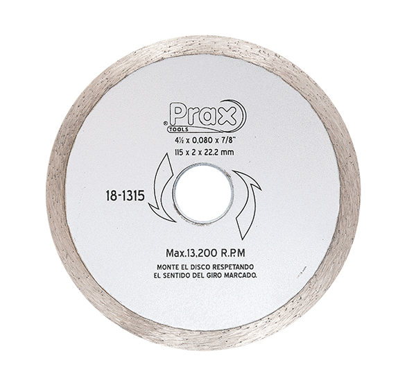 DISCO 18-1315 41/2 " DIAMANTADO CORTE CONTINUO PRAX(1)