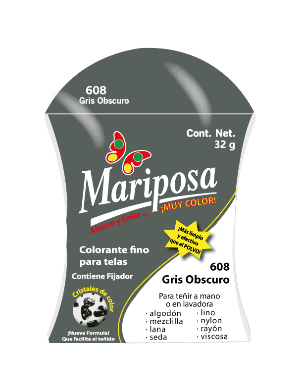 COLORANTE 608 GRIS OBSCURO MARIPOSA