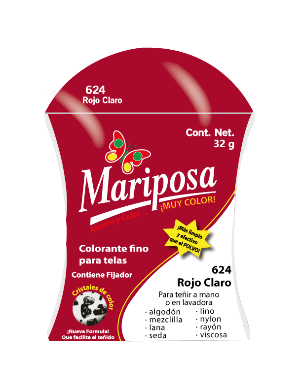 COLORANTE 624 ROJO CLARO  MARIPOSA