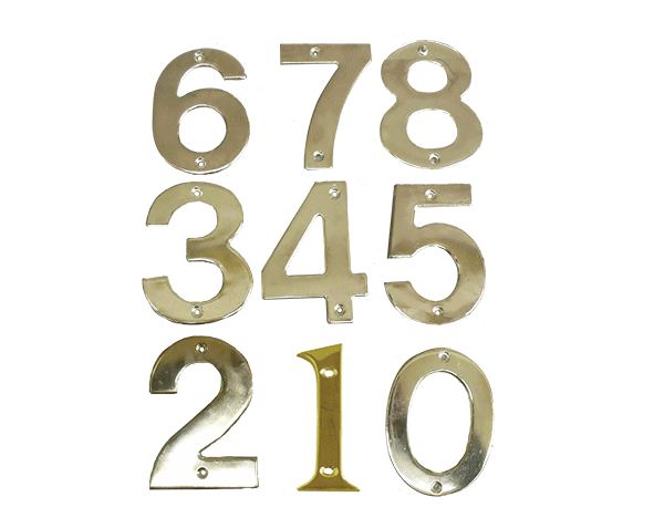 NUMERO "3" 10CM LATONADO ZAMAC H.F.(10)