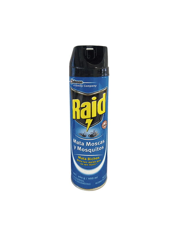 RAID INSECT 400ML MATA BICHOS AZUL AEROSOL (6)