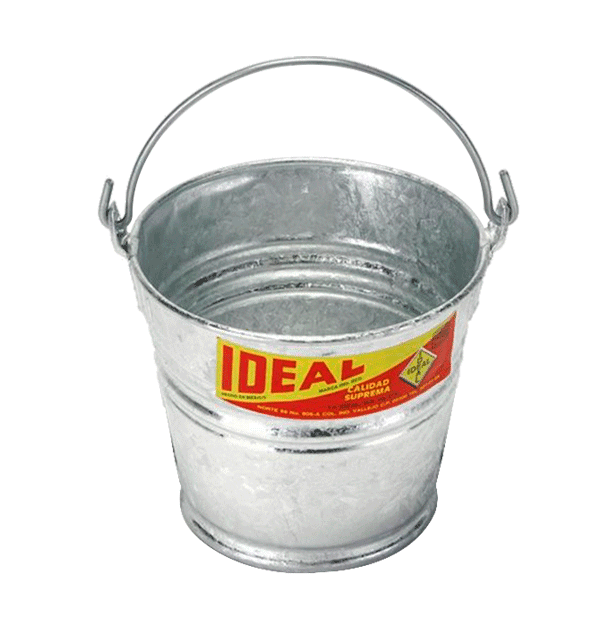 CUBETA GALVANIZADA NO. 2 IDEAL (1 LITRO)