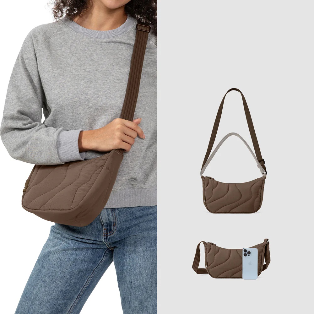 BOLSO CRUZADO ACOLCHADO T34S1Y1 SOMBRA DE TIERRA TOMTOC