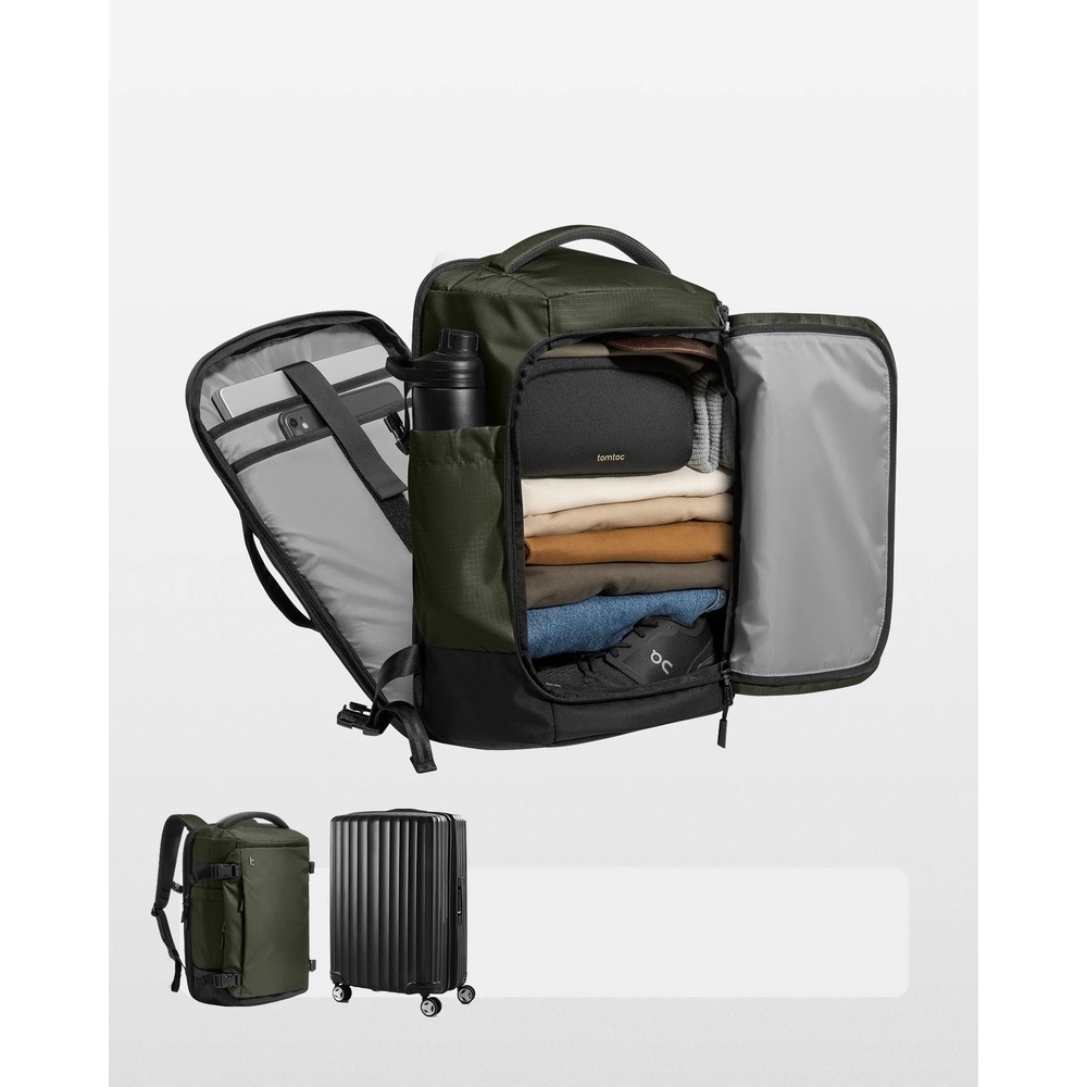 MOCHILA PORTÃTIL DE VIAJE T66S1T1 VERDE TOMTOC